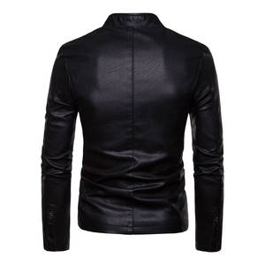 Chaqueta de Cuero para Hombre, Estilo Clásico de Motociclista, Chaqueta de Cuero Genuino Suave para Motociclismo, Ropa de Calle y Uso al Aire Libre - Product Image 2