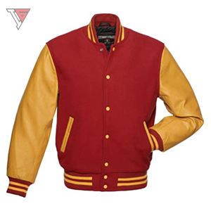 Chaqueta universitaria de manga de cuero con logotipo bordado de chenilla personalizable de alta calidad para hombres para la temporada de invierno de béisbol de la escuela secundaria - Product Image 4