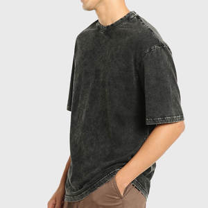 T-shirts sur mesure délavés à l'acide pour hommes, dernière mode, 100 % coton, respirants, séchage rapide, coupe classique, tissu jersey de haute qualité - Product Image 2