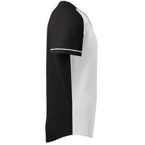 Maillot de baseball pour homme, blanc et noir, à blocs de couleur, manches courtes, en polyester respirant, coupe classique, toutes saisons, impression sublimée - Product Image 2