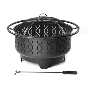 New Arrival Heavy Duty Wrought Iron Shape Fire Pit Cast Iron Indoor Outdoor Use <b>Metal</b> Stand Patio Party Corten Steel Bulk - Product Image 1