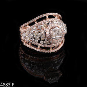 แหวนหมั้นผู้หญิงทองคำโรสโกลด์ 14K เพชรเพาะเลี้ยงทรงบริลเลียนท์คัทที่ได้รับการรับรอง สำหรับวันวาเลนไทน์ ขายส่ง - Product Image 6