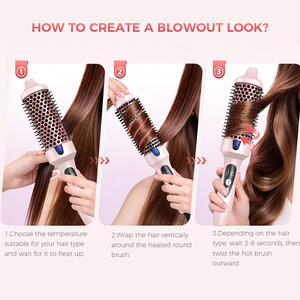 Jaysunny 2026 Ceramic Hot Thermal Round Volumizing <strong>Brush</strong> <strong>Heated</strong> Curling Iron Comb Ionic Thermal <strong>Brushes</strong> for Hair - Product Image 2