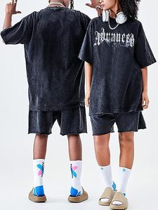 เสื้อยืดโอเวอร์ไซส์ลายกราฟิกสไตล์วินเทจ Y2K แขนสั้น ยูนิเซ็กซ์ สีดำ ผ้าฝ้าย ลายเรียบ - Product Image 5