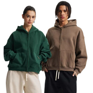 Customize Unisex 100% Cotton Oversize <b>Zip</b>-<b>up</b> Hoodie Pullover Style Heavyweight Custom logo OEM Service - Product Image 1