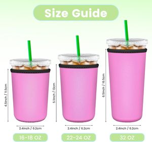 Porte-gobelet isotherme réutilisable en néoprène de luxe, imperméable, 16 oz, avec logo personnalisé, sublimation thermique, pour café chaud ou glacé - Product Image 2
