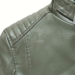 Veste d'hiver en cuir pour homme à prix bas, couleur personnalisée, grande taille, écologique, imperméable, respirante, col montant, logo frontal, haute qualité - Product Image 4