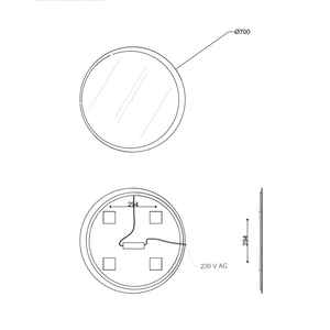 Espejo de Baño Redondo con Retroiluminación LED de 70 cm de Diámetro - Product Image 6
