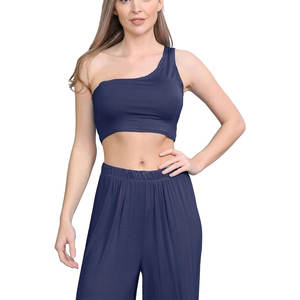 Sujetador deportivo corto de un hombro Sujetador deportivo de Yoga de un hombro Sujetador de tubo sexy sin mangas Camisola sin espalda Sujetador de entrenamiento de fitness - Product Image 6