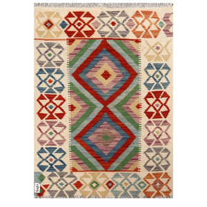 Alfombra Kilim de Maimana, Afganistán, 118 x 84 cm, Arte Decorativo para Pared, Decoración del Hogar - Product Image 1