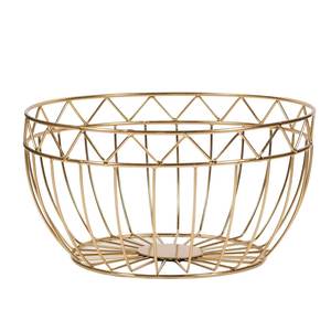Corbeille à fruits en métal doré artistique avec un design abstrait pour un comptoir de cuisine luxueux, utilisation décorative à la maison - Product Image 4