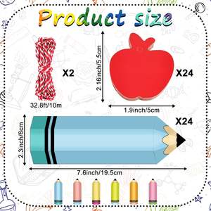Crayon de couleur boîtes à friandises <span class=keywords><strong>avec</strong></span> étiquettes corde papier cadeau conteneur retour à l'école crayon bonbons boîtes classe fête d'anniversaire décor - Product Image 6