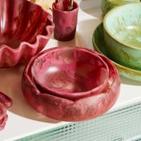 Tazón Artesanal Pulido de Origen Indio, Ecológico, Apto para Lavavajillas, Apto para Alimentos, Estilo Moderno, Artístico, Antiguo, de Resina, Personalizable