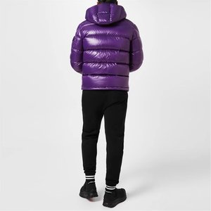 Vestes pour hommes, manteau d'hiver pour hommes, veste épaisse isolée violette, vêtements d'extérieur tendance et chauds - Product Image 3