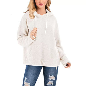 Sweat-shirt à capuche surdimensionné pour femme avec logo personnalisé, décontracté, épaules tombantes, nouveau design tendance pour l'hiver, sweat-shirts streetwear pour femmes - Product Image 2