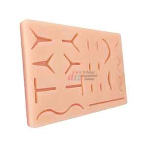 Almohadilla de práctica de sutura de silicona duradera de 3 capas con 19 heridas precortadas, herramienta de formación médica certificada CE, etiqueta privada OEM - Product Image 5