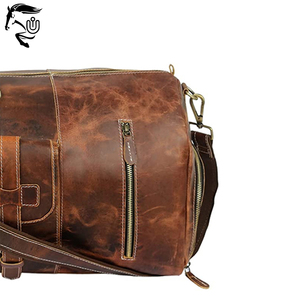 Best Quality OEM Slim Fitted Genuine Leather Duffle <b>Bag</b> Large Capacity Durable Multi-Functional Casual Travel Duffle <b>Bag</b> Zipper - Product Image 5