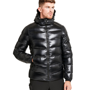 High Quality Waterproof <b>Canvas</b> Puffer Jacket for Men Stand Block Quilted Custom Logo Printing Directly Manufacturer for Winter - Product Image 1