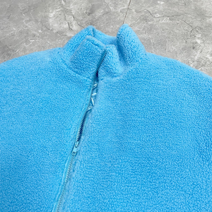 Manteau Sherpa d'extérieur en polaire Sherpa vintage de haute qualité avec logo personnalisé d'OEM veste Letterman universitaire en polaire Sherpa à fermeture éclair complète - Product Image 6