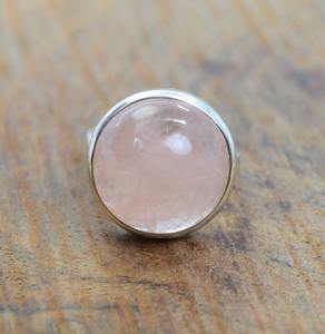 Boho Style classique bague bijoux pour femmes bijoux en argent 925 argent Sterling Rose Quartz pierres précieuses à la main bague cadeau pour l'amour - Product Image 2