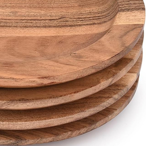 Assiette de présentation ronde en bois de qualité supérieure fabriquée à la main Vaisselle d'accent de charme organique pour améliorer votre expérience culinaire - Product Image 3