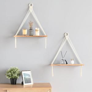 Support suspendu Boho décoration murale rustique bois flottant stockage pour chambre salle de bain salon pépinière dortoir jardin - Product Image 4