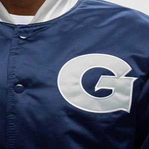 Vêtements d'université de baseball en satin vestes patchs de broderie conception personnalisée veste de baseball à manches longues pour hommes - Product Image 3