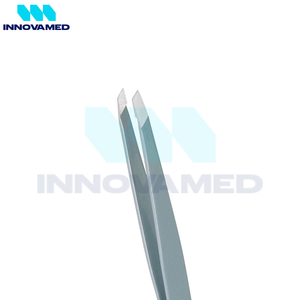 แหนบคิ้วสแตนเลสแบบลาดเอียงสีฟ้าไม่ลื่นใช้งานง่าย - Product Image 2