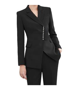 Nouvelle dernière mode costume d'affaires femmes à manches longues bouton unique élégant Blazer de haute qualité Logo personnalisé affaires pantalon manteau - Product Image 3