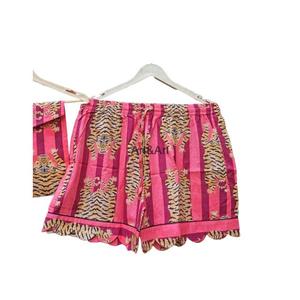 Ensemble de pyjama court d'été en coton indien pour femmes et filles Vêtements de fête de mariée romantiques Respirant Short en coton doux à séchage rapide - Product Image 3