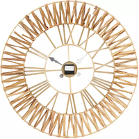 Reloj de pared romano de alambre de hierro y Metal de ratán Natural de latón AK, reloj de pared de Diseño de Interiores elegante para salón de casa o dibujo de habitación