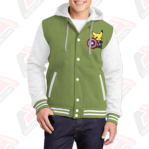 Chaqueta universitaria cálida y elegante para hombre con capucha 100% algodón polar bordado Technics Impresión digital teñido liso para invierno - Product Image 3