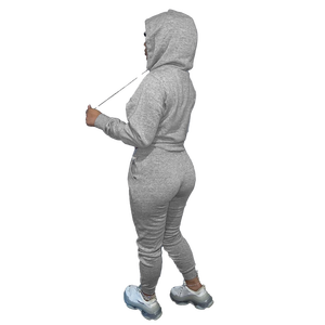 Más tamaño 5XL logotipo personalizado ropa de entrenamiento femenino chándal 2 piezas pulóver Sudadera con capucha pantalones conjuntos chándal mujeres sudor Jogging trajes - Product Image 3