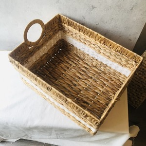 Cesta de paja plegable Rectangular hecha a mano Unik, bolsa de mano trenzada Natural con diseño de almacenamiento elegante, decoración de cesta de mercado - Product Image 5