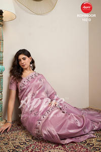 Kohinoor Gold Crush Saree Impresionante tela de lujo tejida a mano para bodas y festivales Ropa India pakistaní para nuevos comienzos - Product Image 4