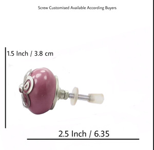 Boutons en céramique de luxe marocain en laiton antique rose en filigrane fleur tiroir armoire poignée tire pour armoire commode cuisine - Product Image 3