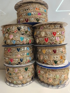 Cuentas florales ecológicas personalizadas y flecos de encaje para cortinas de estilo de negocios, cojines, pantallas de lámparas, cortinas - Product Image 4