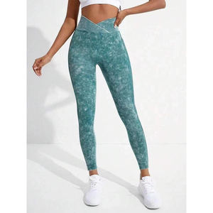 High Quality Women Fitness <b>Leggings</b> Acid Washed V Waist Sexy Scrunch <b>Butt</b> <b>Lifting</b> Quick Drying Breathable Yoga Pants - Product Image 5