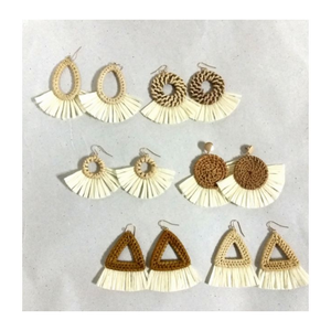 VIETNAM BEST PRICE for <b>SALE</b> NATURAL RATTAN EARRINGS RATTAN EAR JEWELRY for LADIES IDEAL for <b>CHRISTMAS</b> OCCASIONS - Product Image 5