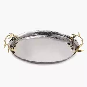 Bandeja de Servicio Rectangular de Acero Inoxidable, Hermosa Bandeja para Chocolate con Asas de Diseño - Product Image 5