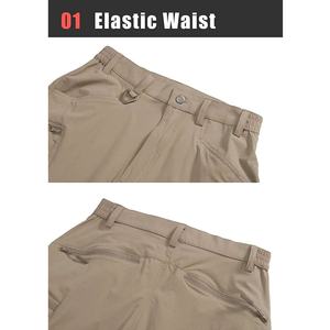 กางเกงคาร์โก้ผู้ชายใส่สบาย สีตามสั่ง เอวสูง ผ้าฝ้ายคุณภาพดี กางเกงคาร์โก้ผู้ชายแบบซักแล้ว - Product Image 3