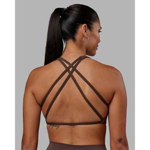 Sujetador Deportivo Acolchado con Tirantes Aspire - Estampado Chocolate Martini, Top Corto de Gimnasio Talla Grande - Product Image 1