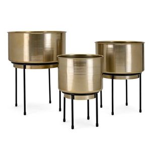 Modern Metal Planter Handcrafted Antique <b>Brass</b> Detailing Premium Finish Eco-Friendly Customizable for Luxurious Garden Decor - Product Image 1