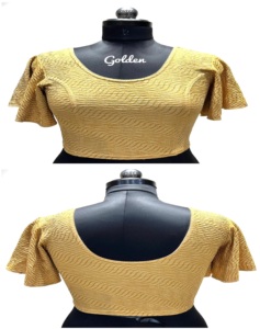 RASHI Modern Heavy Crush Foil Doublure avec Fine StrachBlouse Prêt à l'emploi Manches avec motif papillon - Product Image 1