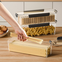 Boîte de conservation alimentaire hermétique en PET pour spaghetti, 2,6 L, 6 L, conteneur à pâtes long et étroit, empilable, organisateur de cuisine