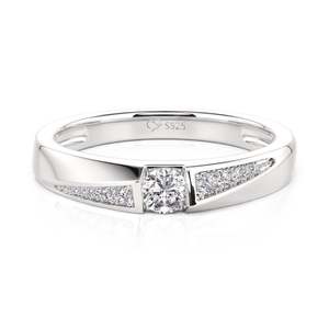 Anillo de Boda Jeulia True Love Vow Bypass Grabado - Chapado en Rodio, Oro Amarillo de 10K con Circonita Tallada para Mujer - Product Image 2