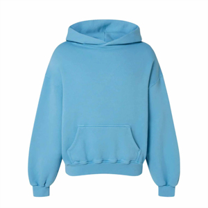 Sweats à capuche de saison d'hiver en coton épais pour hommes Conception d'épaule tombante surdimensionnée de haute qualité brodée 100% coton teint uni - Product Image 1