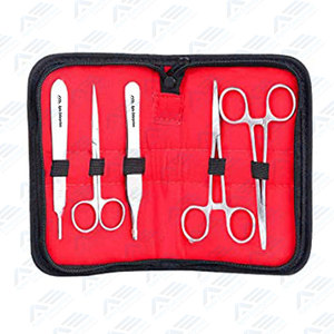 Stainless Steel Surgical Tools <b>Kit</b> Manikin Medical Veterinary Use Suture Practice Set for Medical Students with Silicone Pad - Product Image 3