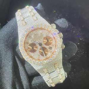 Reloj Deportivo de Lujo para Hombre, Estilo Hip Hop, Personalizado, con Diamantes, Correa de Cuero, Acero Inoxidable para Movimiento Mecánico ETA - Product Image 3