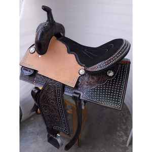 Auténtico Sillín Western Cowboy | Cuero genuino hecho a mano, diseño sin árboles, sillín duradero Premium para montar a caballo cómodo - Product Image 1